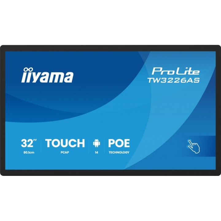 IIYAMA MONITOR 32 CALE TW3226AS-B3P POJ.10PKT.VA.24/7.FHD,500CD,HDMI,3XUSB, 1XUSB-C,RJ45,MIC, 2X5W,ANDROID 14,RK3567, 4/32GB, II