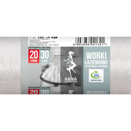 WORKI ŁAZIENKOWE HD ANNA ZARADNA BIAŁE 20L 30 SZT.