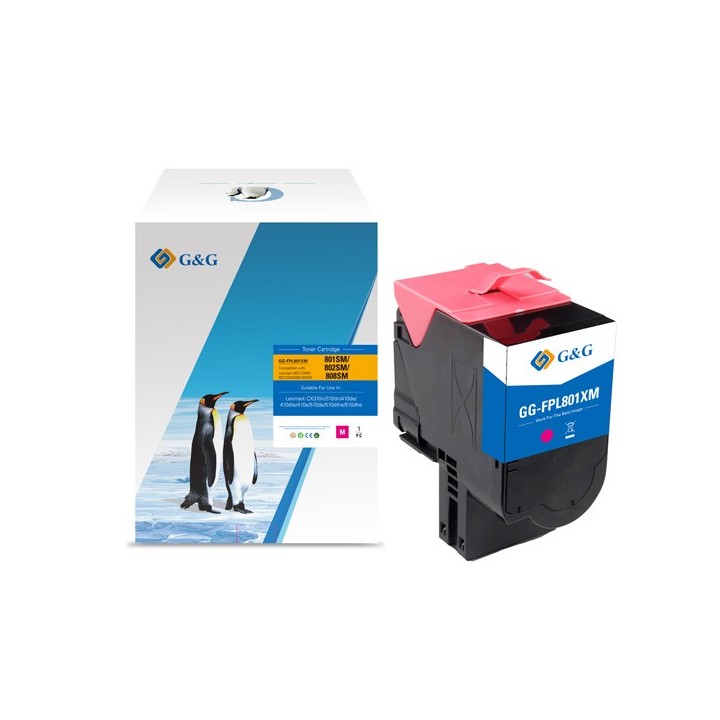 G&G KOMPATYBILNY TONER Z LEXMARK 80C2SM0, NT-FPL801XM-A, MAGENTA, 2000S