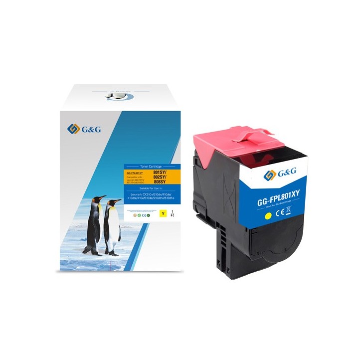 G&G KOMPATYBILNY TONER Z LEXMARK 80C2SY0, NT-FPL801XY-A, YELLOW, 2000S
