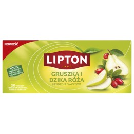 HERBATA GRUSZKA I DZIKA RÓŻA LIPTON OWOCOWA 20 TOREBEK