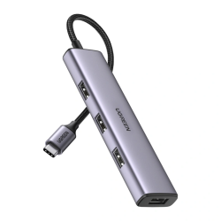 Hub UGREEN CM473 4w1 USB-C 4x USB 3.0 (szary)