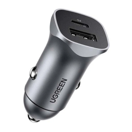 Ładowarka samochodowa UGREEN CD130 30W USB-A/USB-C (szara)