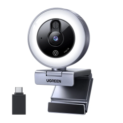 Kamera internetowa Ugreen CM910, 2K, 30FPS, USB, oświetlenie LED, wbudowany mikrofon