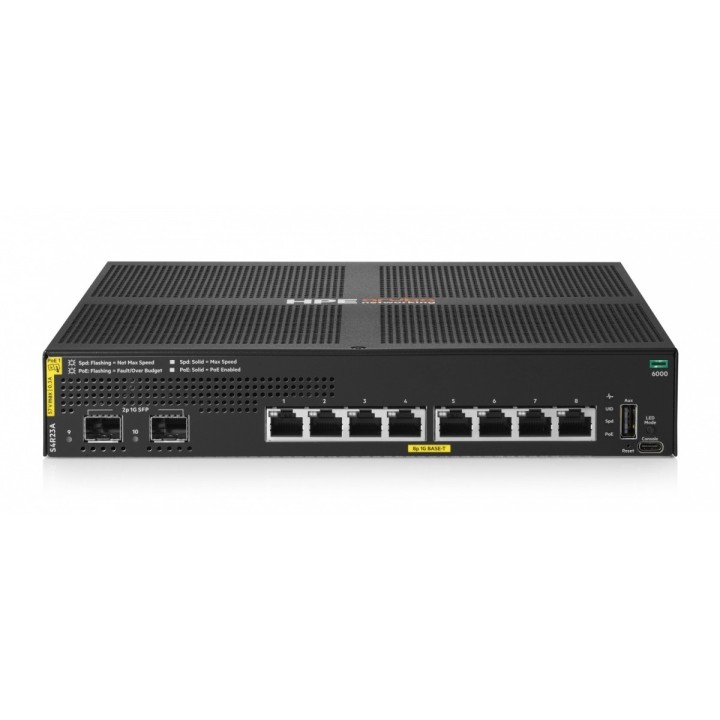 Hewlett Packard Enterprise Przełącznik Aruba Networking 6000 8G Class4 PoE 2SFP 67W S4R23A