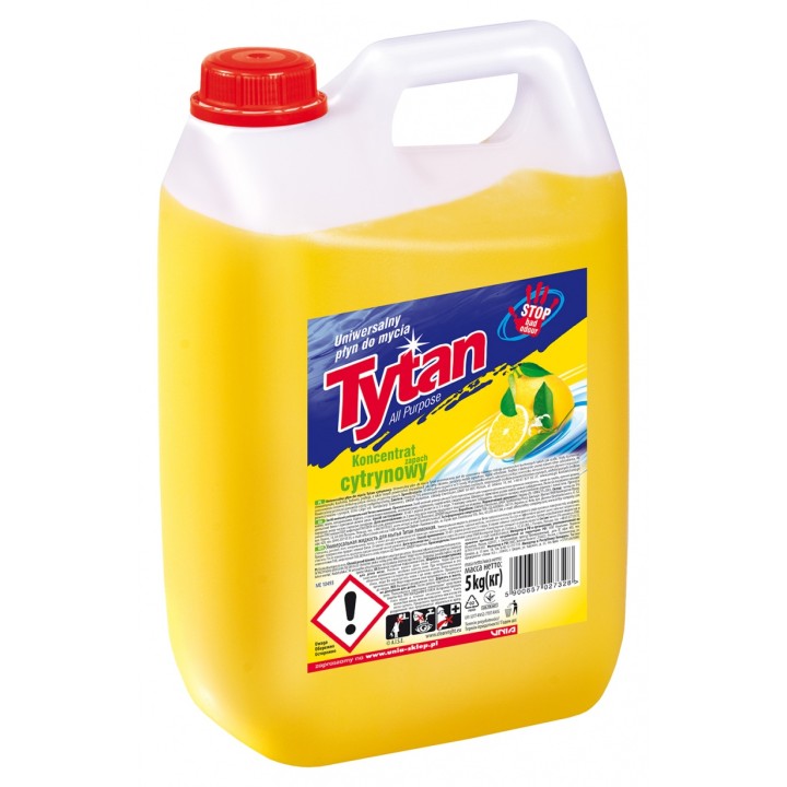 PŁYN DO CZYSZCZENIA TYTAN CYTRYNOWY 5 LITRÓW