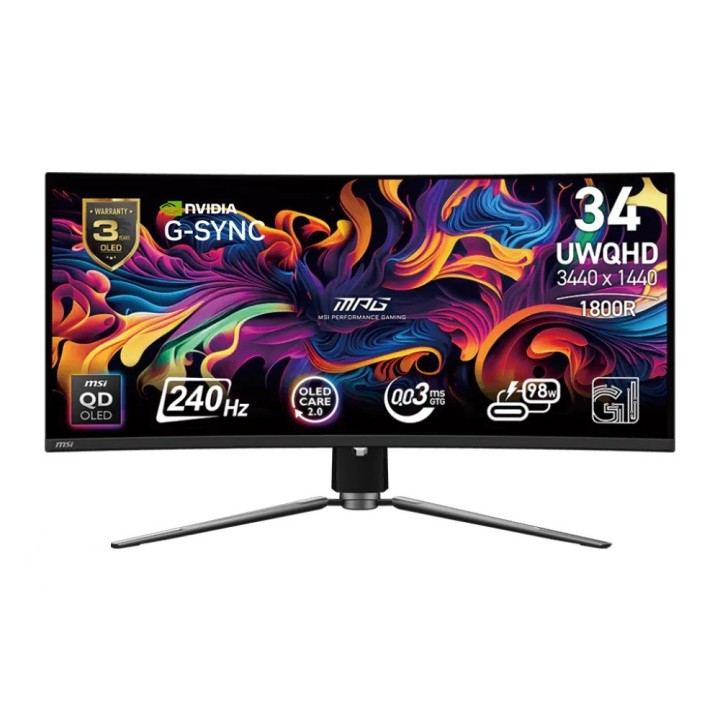 MSI Monitor MPG 341CQPX QD-OLED 34 cale/LED/UWQHD/Zakrzywiony/240Hz/Czarny