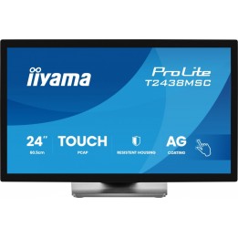 IIYAMA Monitor 24 cale T2438MSC-B2 IPS,FHD,DP,HDMI,2x2W,2xUSB,600(cd/m2), 10pkt.7H,IP1X(FRONT),PION/POZIOM