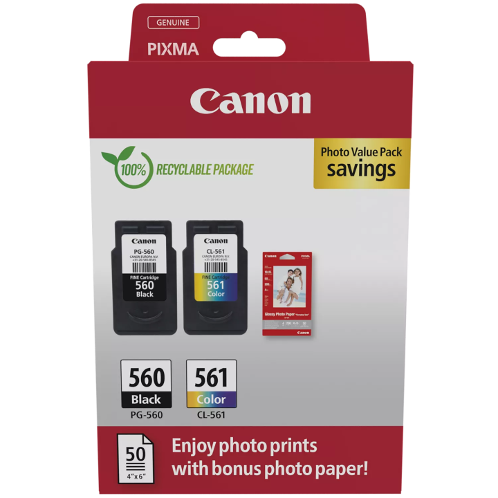 Canon oryginalny ink / tusz PG-560/CL-561/GP-501, 3713C008, black/color, Multi-pack -