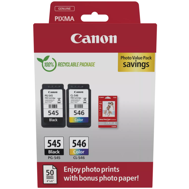 Canon oryginalny ink / tusz PG-545/CL-546, 8287B008, black/color, 2x180s, 1x8, 1x9ml, 2-pack -