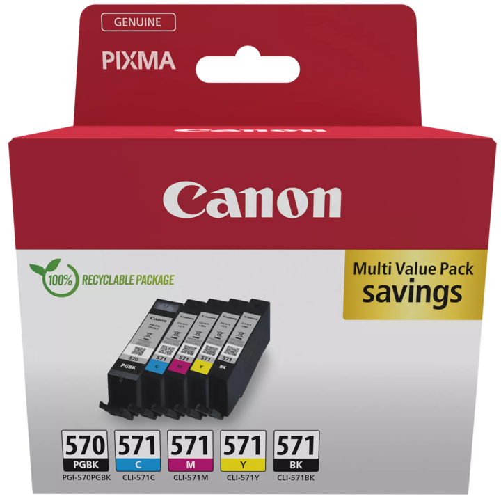 Canon oryginalny ink / tusz PGI-570/CLI-571 PGBK/C/M/Y/BK, 0372C006, CMYK, high capacity, multi pack