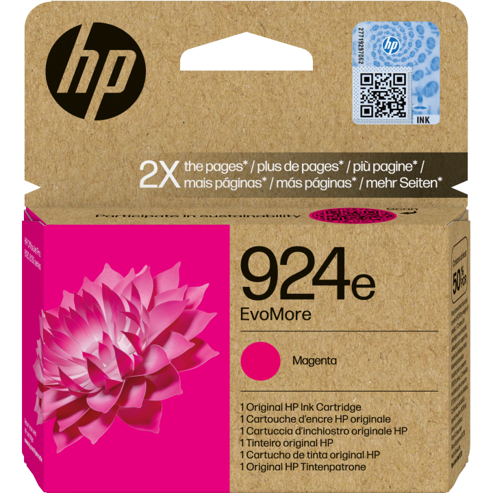 HP oryginalny ink EvoMore 4K0U8NECE1, HP 924e, magenta, 800s