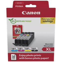 Canon oryginalny ink / tusz CLI-581XL Photo Value Pack, 2052C006, CMYK