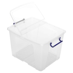 POJEMNIK Z DZIELONĄ POKRYWĄ 40L FELLOWES 100143937 PRZEZROCZYSTY/NIEBIESKI