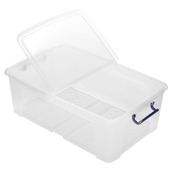 POJEMNIK Z DZIELONĄ POKRYWĄ 50L FELLOWES 100143938 PRZEZROCZYSTY/NIEBIESKI