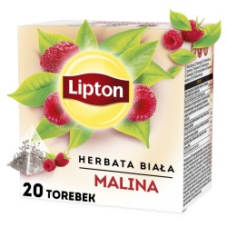 HERBATA BIAŁA MALINA LIPTON PIRAMIDKI 20 TOREBEK