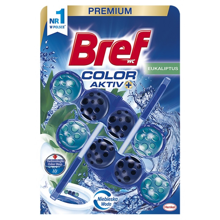ZAWIESZKA WC KULKI BARWIĄCE BREF COLOR AKTIV EUKALIPTUS 50GX2
