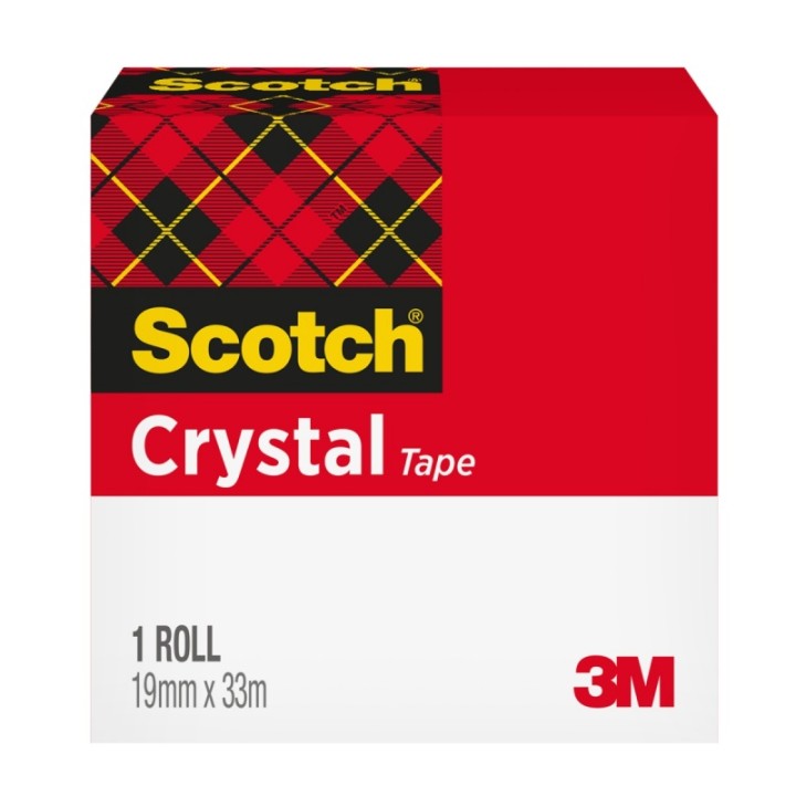 TAŚMA BIUROWA 19MMX33M 3M SCOTCH® CRYSTAL CLEAR 600 BEZBARWNA
