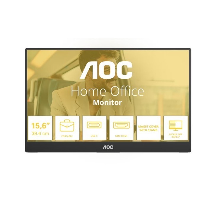 AOC Monitor 16T20E2 15.6 cala IPS Mini HDMI USB-C Głośniki