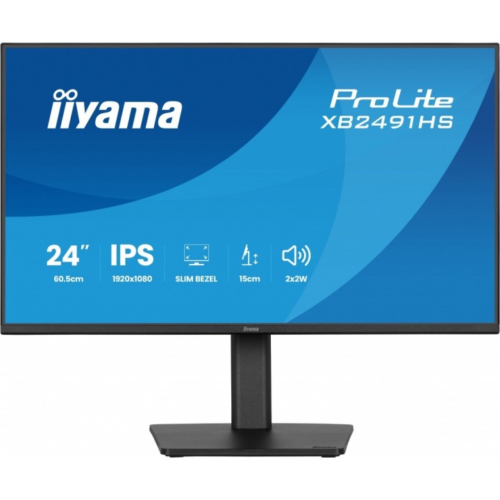 IIYAMA Monitor 23.8 cala XB2491HS-B1 IPS,HDMI,DP,1ms,350cd, 1500:1,120Hz,2x2W,HAS150 (PIVOT)