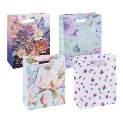 TOREBKA NA PREZENTY 26X32,5X10CM DONAU HOME MIX WZORÓW LAMINOWANA