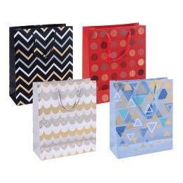 TOREBKA NA PREZENTY 25X30X10CM DONAU HOME MIX WZORÓW LAMINOWANA