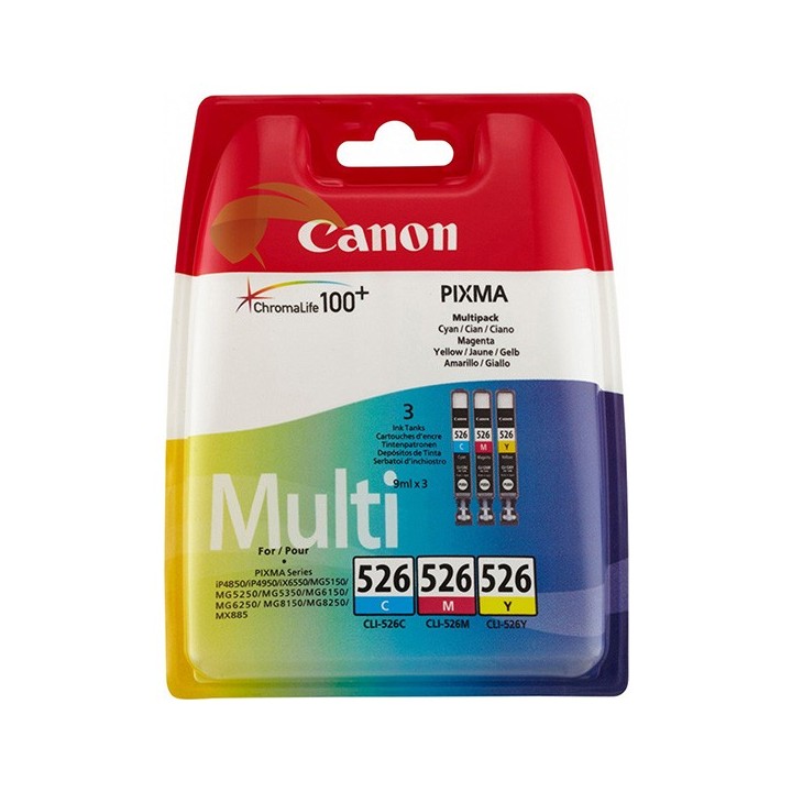 Canon oryginalny ink / tusz CLI-526 CMY, 4541B019, CMY, blister z ochroną, 9ml, multi pack