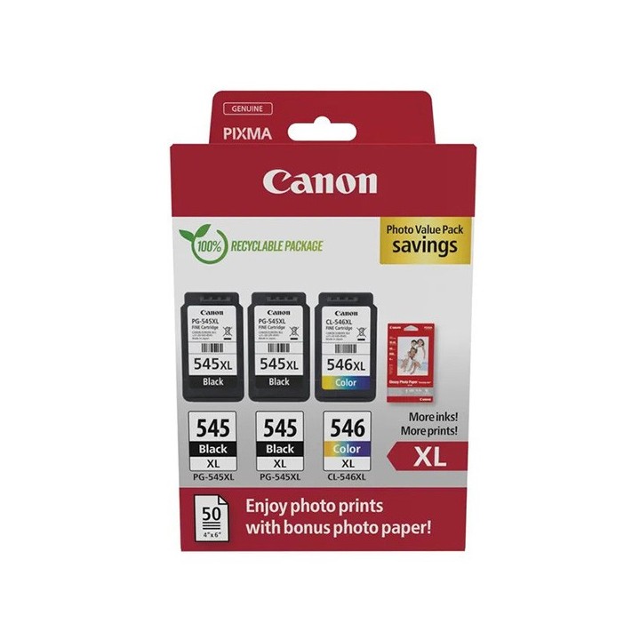 Canon oryginalny ink / tusz PG-545XL/CL-546XL, 8286B013, black/color, 2x black+color, Multi-pack