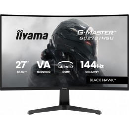 IIYAMA Monitor 27 cali GC2781HSU-B1 VA, FHD, 144Hz, 1ms, 2xUSB, 1500R, 350 cd, 4000:1, HDMI, DP, FreeSync -1920x1080 (48-144Hz),