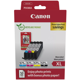Canon oryginalny ink / tusz CLI-571XL BK/C/M/Y PHOTO VALUE, 0332C006, CMYK