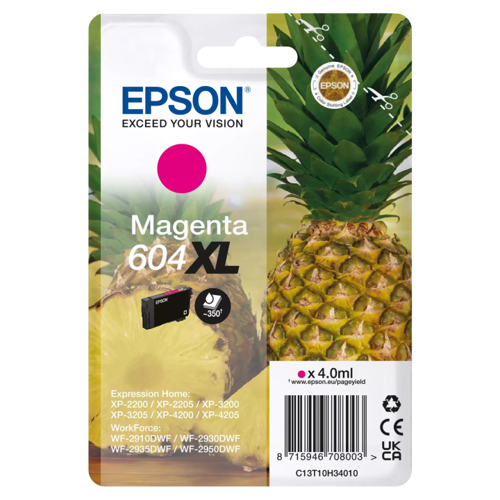 Epson oryginalny ink / tusz C13T10H34010, T10H340, 604XL, magenta, 350s, 4.0ml