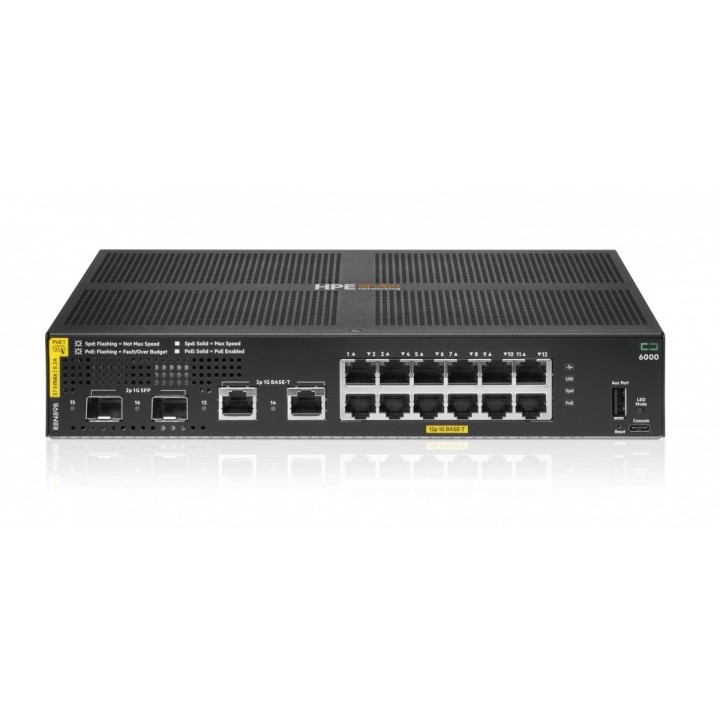 Hewlett Packard Enterprise Przełącznik Aruba Networking 6000 12G Class4 PoE 2G/2SFP 139W R8N89B
