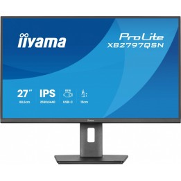 IIYAMA Monitor 27 cali XB2797QSN-B1 IPS/3.7 megapixel QHD, HAS150/ 350cd/1ms/HDMI/Displayport, USBC DOCK 65W, 4USB HUB, RJ45