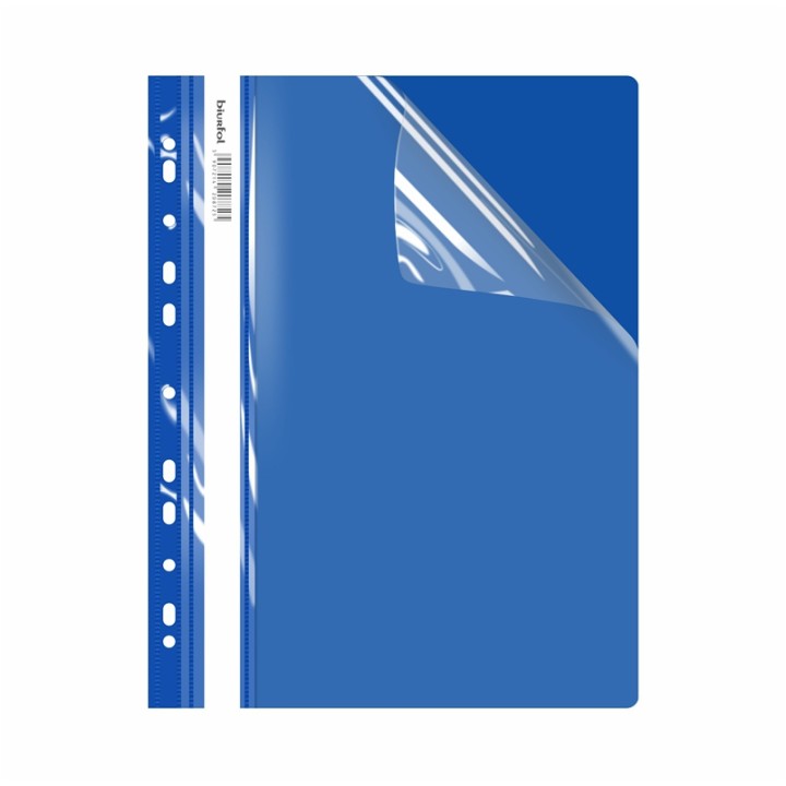SKOROSZYT TWARDY PLASTIKOWY Z PERFORACJĄ A4 BIUR-FOL ECONOMY STP-02-03 NIEBIESKI PVC