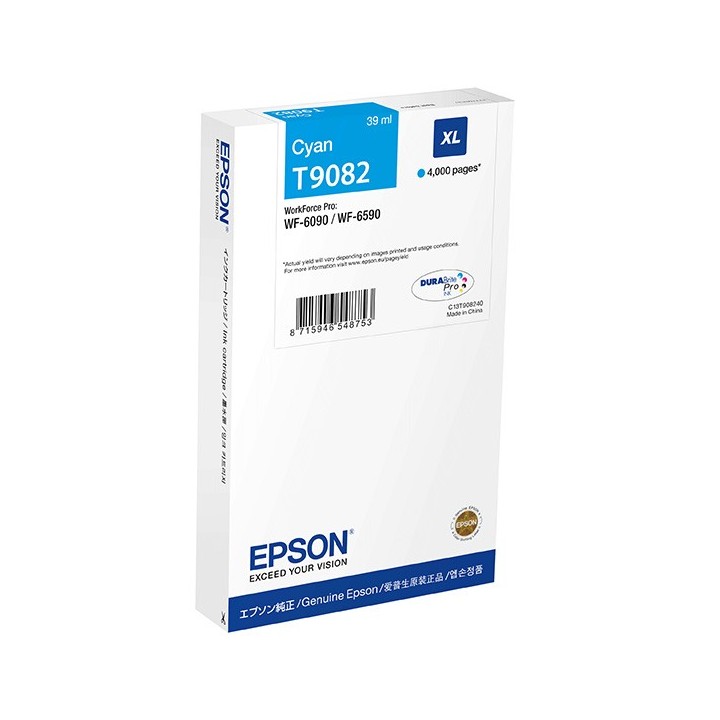 Epson oryginalny ink / tusz C13T90824N, T9082, XL, cyan, 39ml