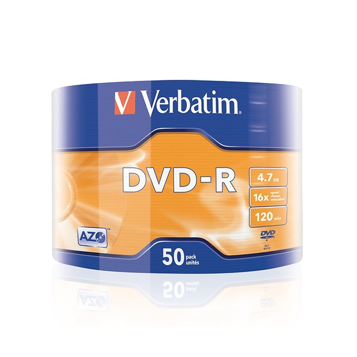 Verbatim DVD-R, Matt Silver, 43788, 4.7GB, 16x, spindle, 50-pack, bez możliwości nadruku, 12cm, do archiwizacji danych