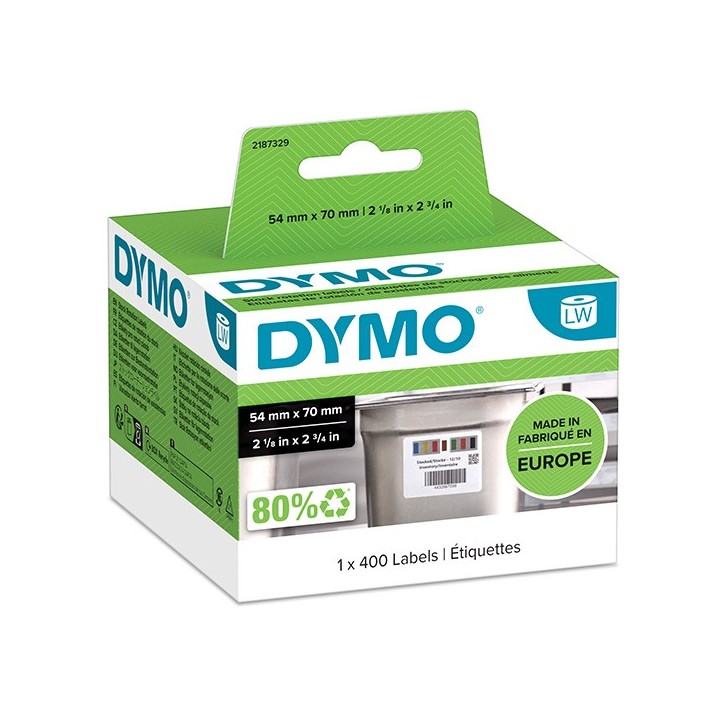 Dymo etykiety papierowe 70mm x 54mm, białe, Etykiety gastronomiczne, 1x400 szt., 2187329