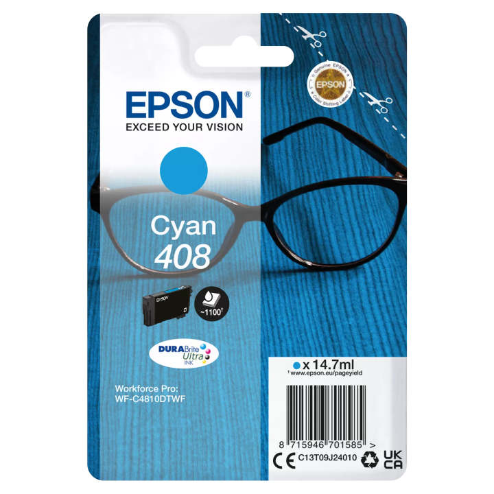 Epson oryginalny ink / tusz C13T09J24010, T09J240, 408, cyan, 14.7ml