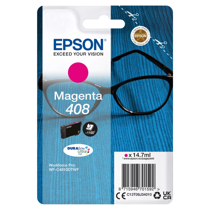 Epson oryginalny ink / tusz C13T09J34010, T09J340, 408, magenta, 14.7ml