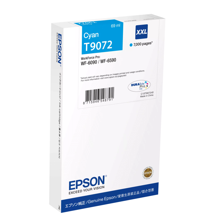 TUSZ ORYGINALNY EPSON T9072 C13T90724N CYAN 69 ML