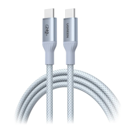 Kabel UGREEN L534 USB-C–USB-C 2m 240W (srebrno-biały)