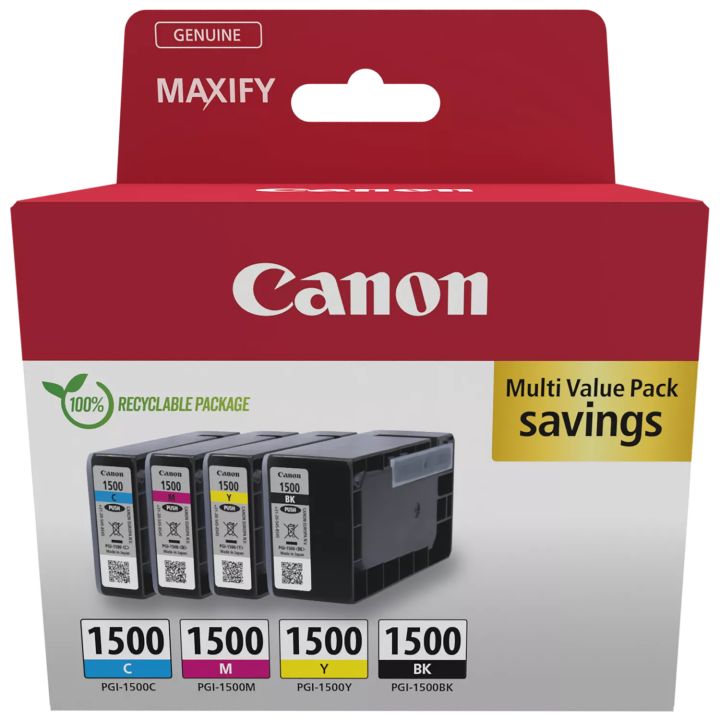 Canon oryginalny ink / tusz PGI-1500 BK/C/M/Y MULTI, 9218B006, CMYK, 1x12,4 a 3x4,5ml