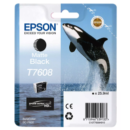TUSZ ORYGINALNY EPSON T7608 C13T76084N10 MATTE CZARNY 25,9 ML