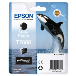 TUSZ ORYGINALNY EPSON T7608 C13T76084N10 MATTE CZARNY 25,9 ML