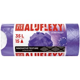WORKI NA ŚMIECI LDPE ZAPACHOWE ALUFIX ALUFLEXY FIOLETOWE 35L 15SZT.