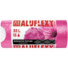 WORKI NA ŚMIECI LDPE ZAPACHOWE ALUFIX ALUFLEXY RÓŻOWE 35L 15SZT.