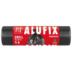 WORKI NA ŚMIECI LDPE ALUFIX PROFI CZARNE 280L 5SZT.