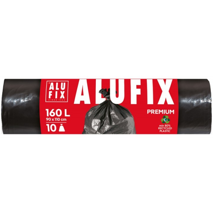 WORKI NA ŚMIECI LDPE ALUFIX PROFI CZARNE 160L 10SZT.