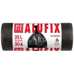 WORKI NA ŚMIECI HDPE ALUFIX CZARNE 35L 30SZT.