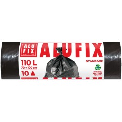 WORKI NA ŚMIECI LDPE ALUFIX CZARNE 110L 10SZT.